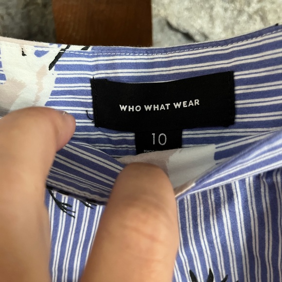 Blue striped egret skirt - Picture 2 of 4